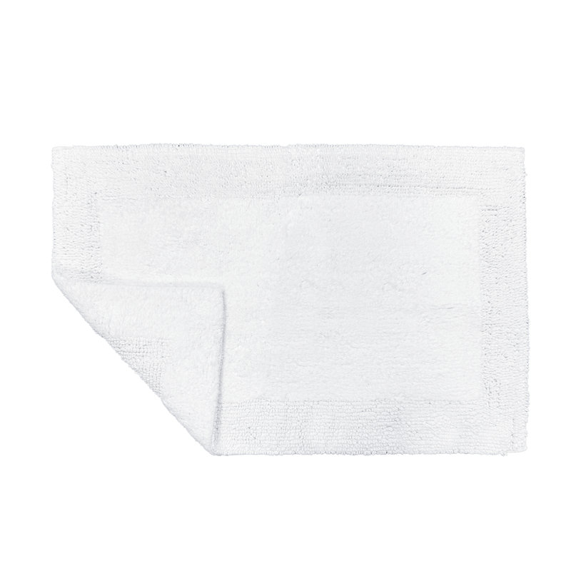 Ruthann Cotton Reversible Bath Mat, White