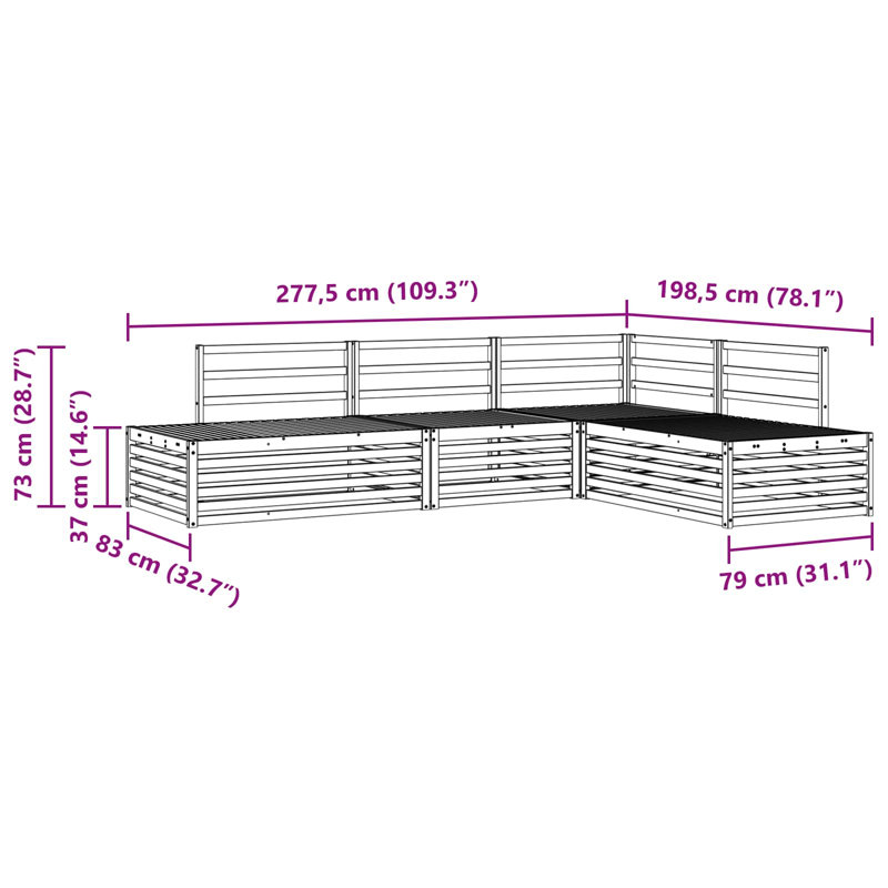 277.5cm Wide Patio Sectional Set