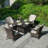 Axl 4 - Person Patio Dining Set Umbrella Hole Included Square Table