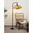 Japanese-style metal and rattan floor lamp