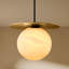 Alabaster Luminaire suspendu en laiton pour îlot de cuisine Mid Century Modern-13202062