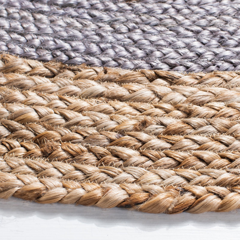 Adisri Natural Fiber Area Rug In Gray/Brown, Oval 4' x 6'