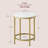 Round Faux Marble End Table with Glass Shelf-1781405529