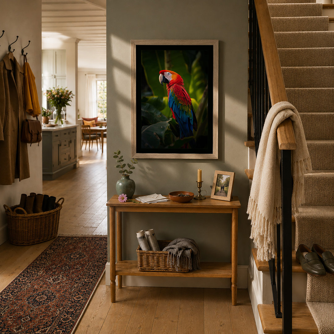 Scarlet Macaw Tropical - Framed Print