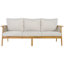 Canapé de patio moderne en bois d'acacia à 3 places avec assise profonde et coussins hydrofuges Brendan