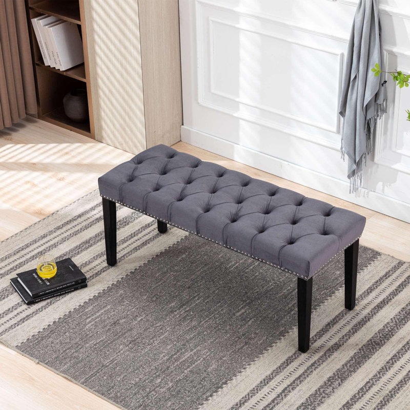 Banc rembourré Modern, Gris foncé