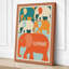 Elephant Study Grid Mid-Century - Wrapped Canvas-632577530-632577527