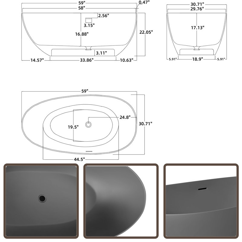 59 x 30.7 Bathtub