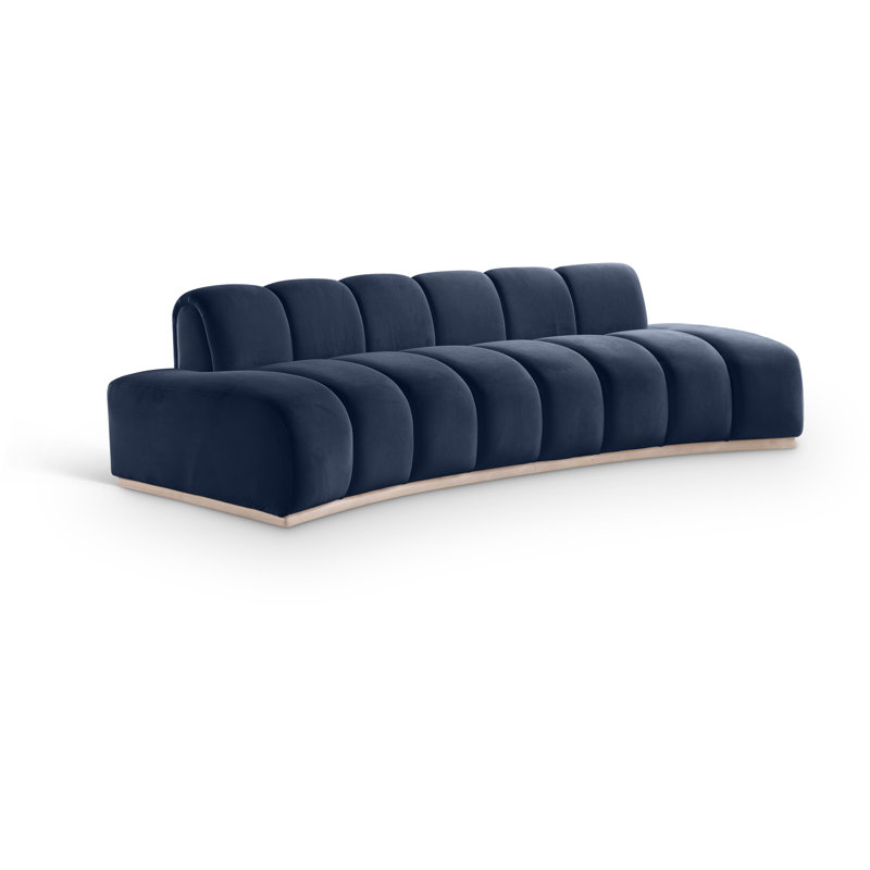Canapé en velours Jace, Velours marine