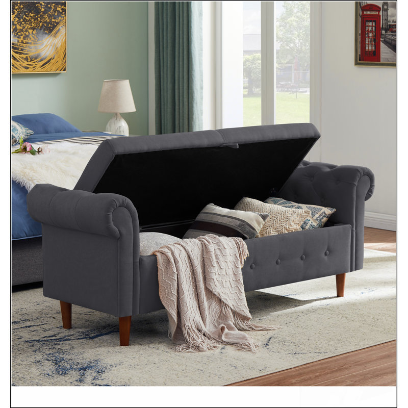 Tabouret de rangement rectangulaire multifonctionnel