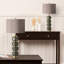 Baldrick 71cm Living Room Table Lamp with Glass Base, Bedside Buffet Lamp with Taupe Faux Shade