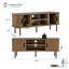 Meuble télé Mid-Century, meuble télé Tambour avec armoire de rangement et tablette pour téléviseur de 60 po, brun noyer-1963442923-1977197844