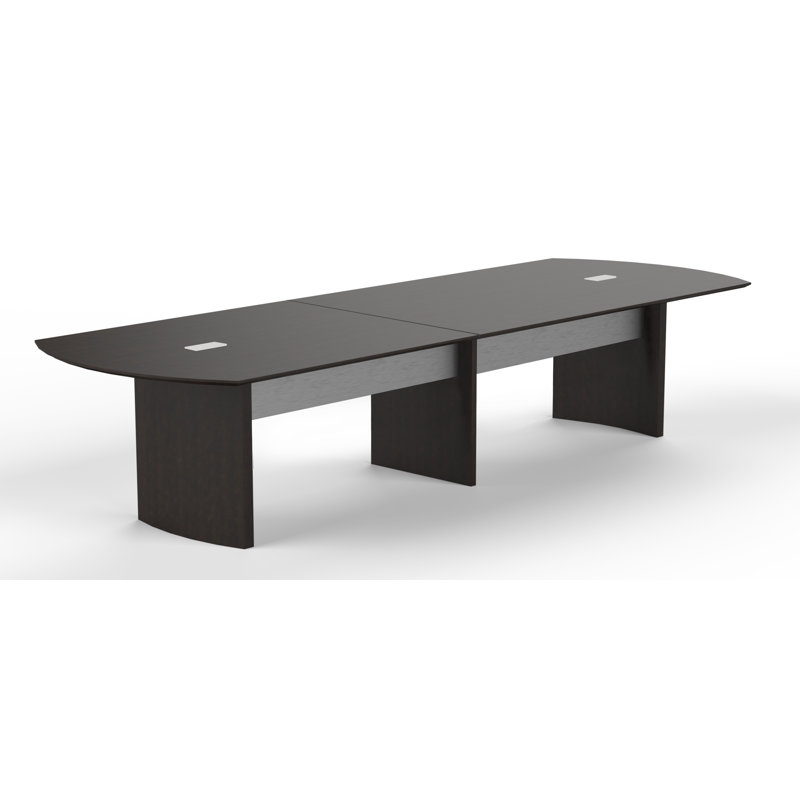 Table de réunion à bout courbé Medina, Moka, H 29,5 po x L 96 po x l 42 po