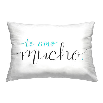 Minimal Loving Spanish Decorative Printed Throw Pillow by SD Graphics Studio