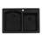 Ruvati 33 x 22 inch epiGranite Drop-in Topmount Granite Composite Quartz Double Bowl Kitchen Sink - Midnight Black --36823020