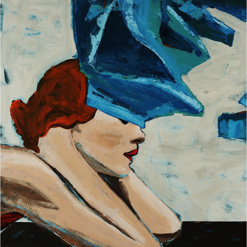 Sur les rochers sur toile, H 54 po x l 54 po x P 1,5 po