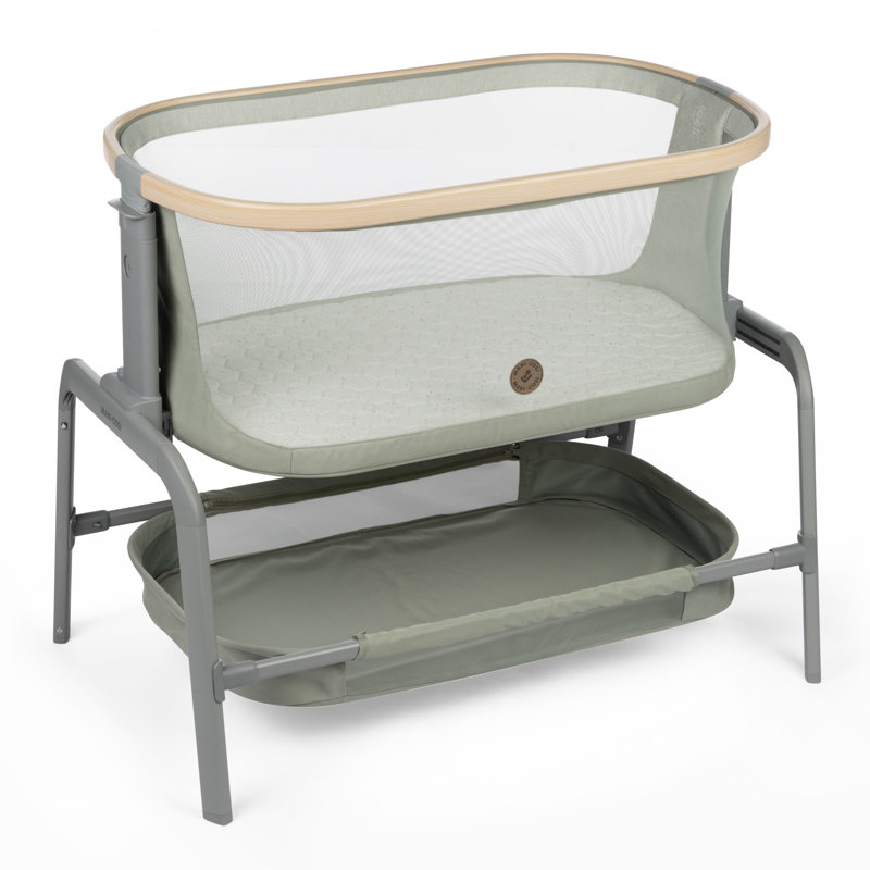 Iora Bedside Crib with Mattress, Green