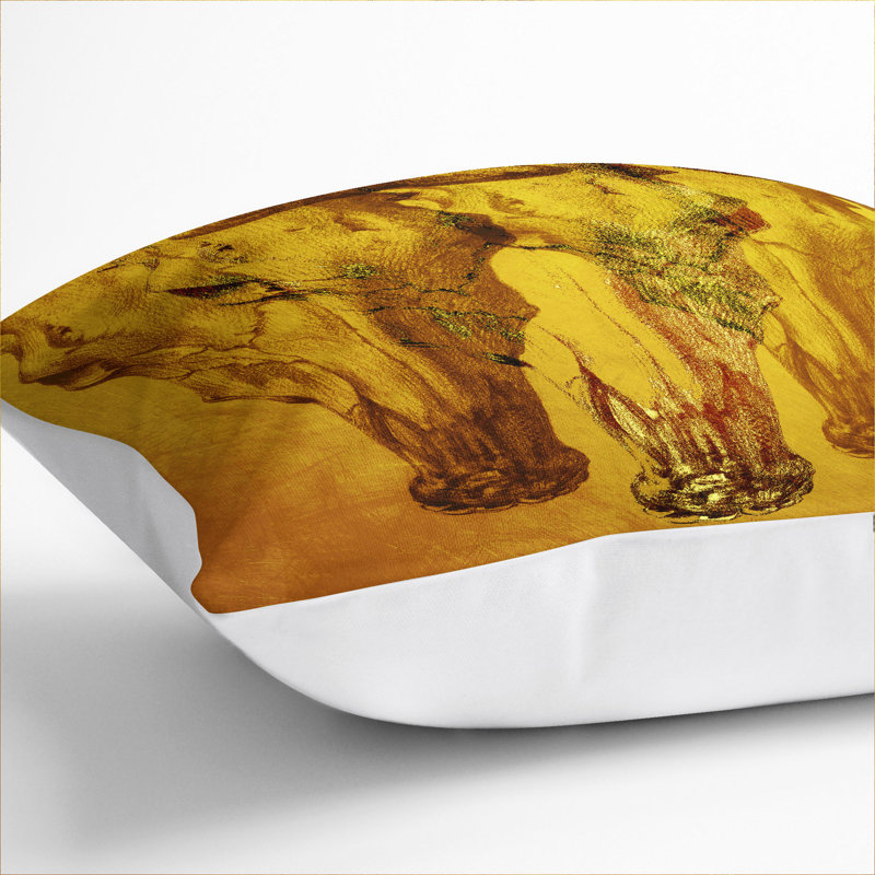 Gold Shade Of Skulls Square Throw Cushion, White, 40cm H x 40cm W x 15cm D