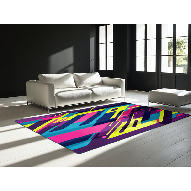 Retro Circuit Rug, Rectangle 8' x 10'