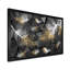Plumes blanches et dorées sur fond triangulaire - Impression sur toile-59538053-59538049