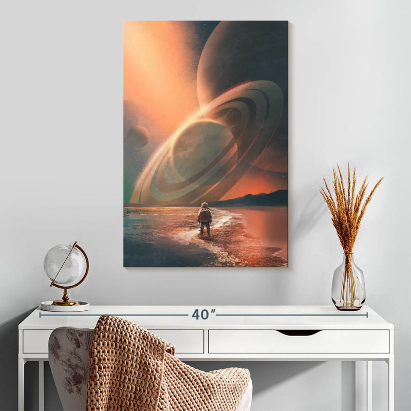 Rêveur astronaute, H 30 po x l 20 po
