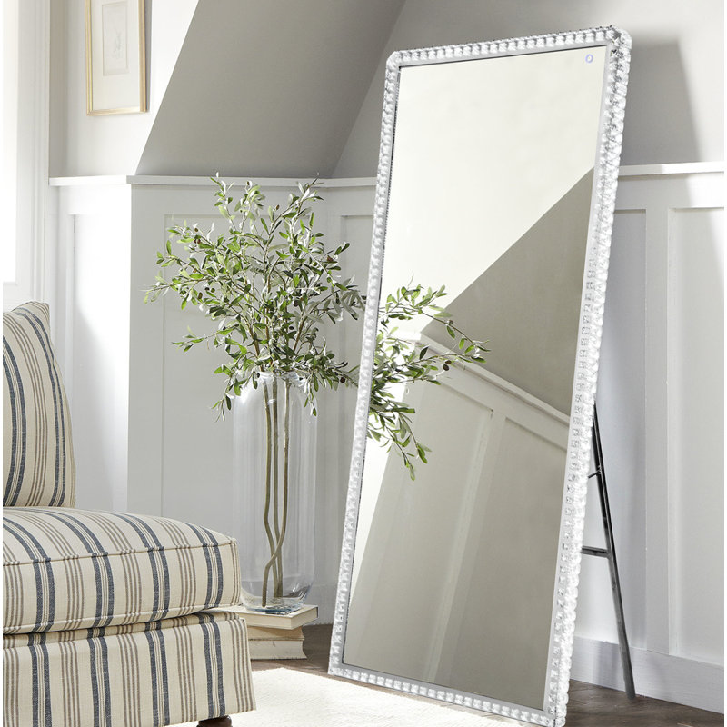Marilyn Illuminated Leaner Floor Mirror - 71", Chrome