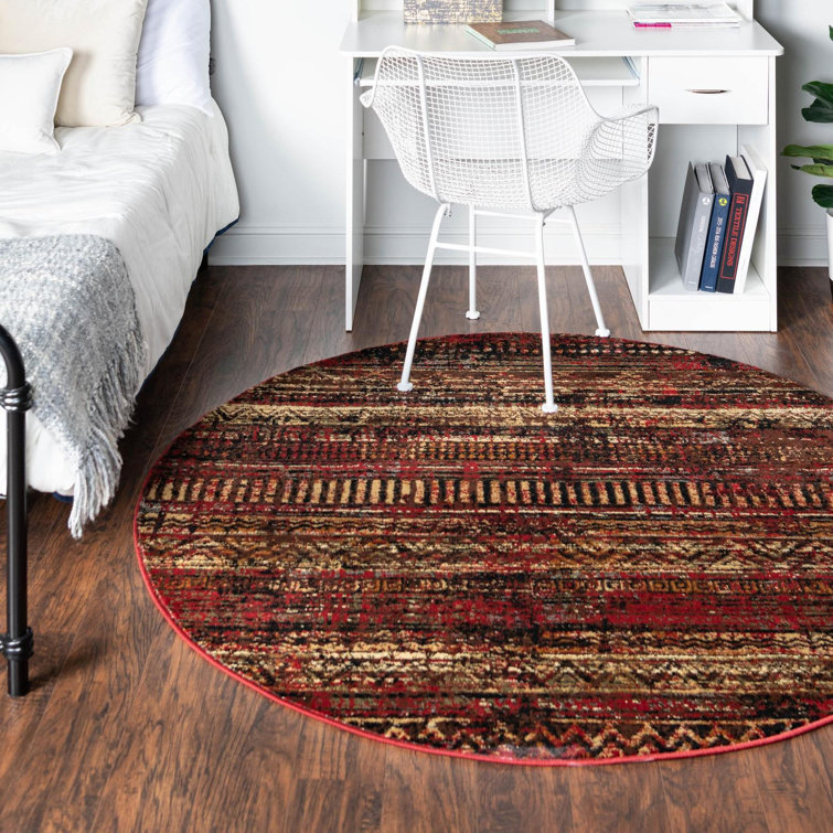 Blakely Geometric Area Rug in Burgundy/Brown/Black