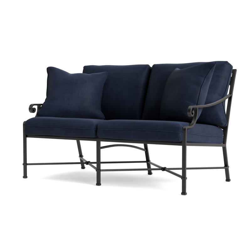 Venetian Outdoor 2 - Seat Loveseat, Textured Pewter, Fusion Neptune