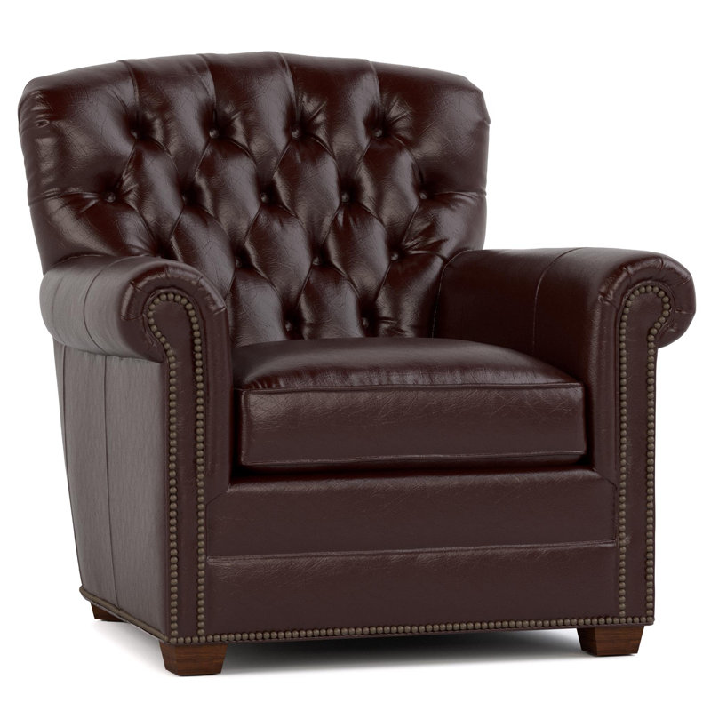 Wharton Tufted Chair, Durango Bordeaux Genuine Leather