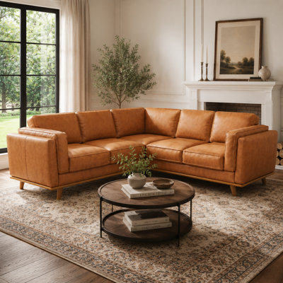 Shanteka L-Shape Corner Leather Sectional Sofa, Ultimate Comfort