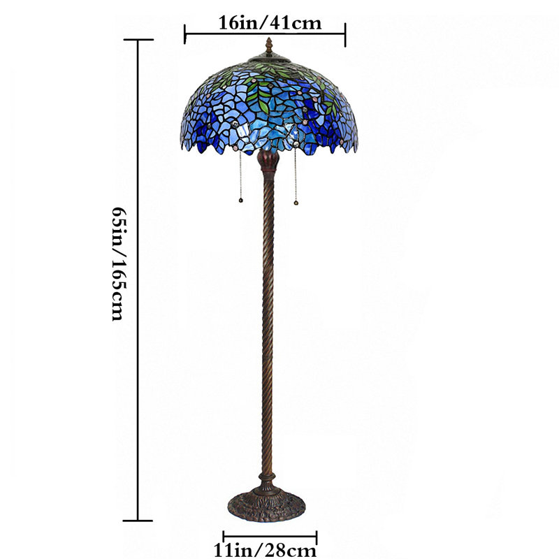 Aleceia 65'' Dark Blue LED Traditional Floor Lamp with Outlet