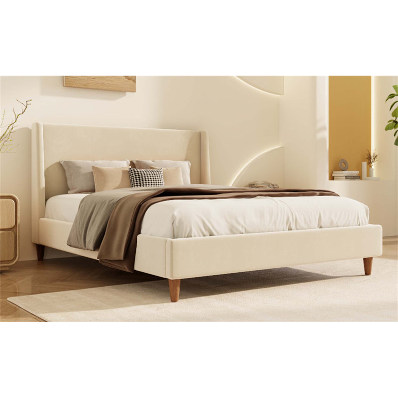 Lit plateforme tapissier sans sommier