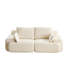 Pet - Velours en mousse à mémoire de forme 2 places en beige, adapté pour le salon et plus, sans assemblage, combinaison polyvalente, coussins de siège