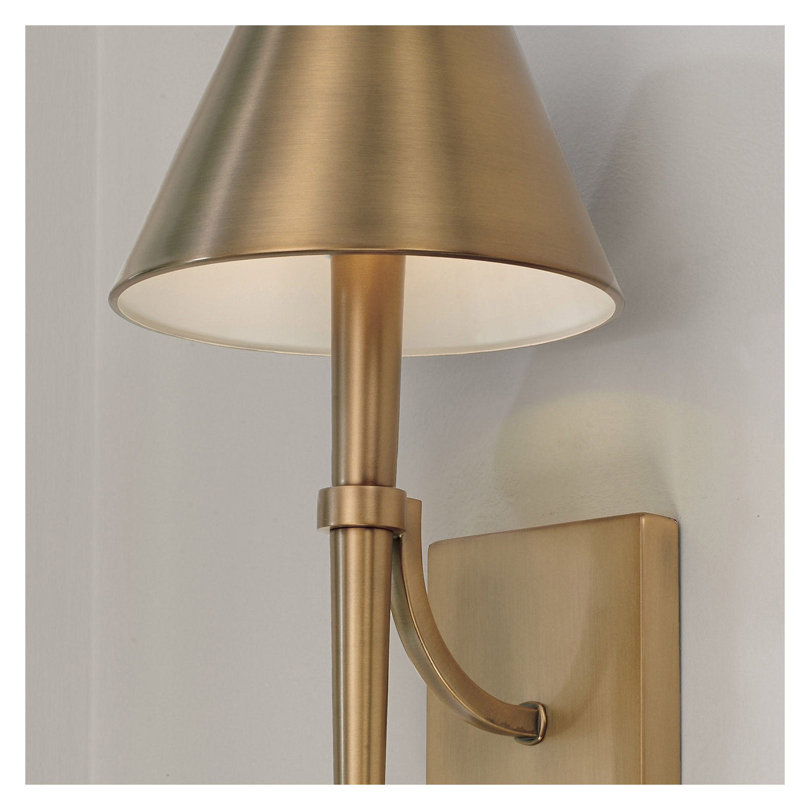 Edmont Single Light Dimmable Candle Wall Light, Aged Brass