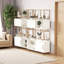 Cloison de bibliothèque Goldie - Design contemporain blanc et or