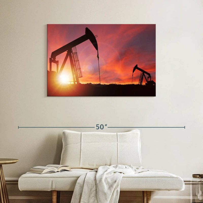 Lilie Pumpjacks Silhouette, 26" H x 39" W