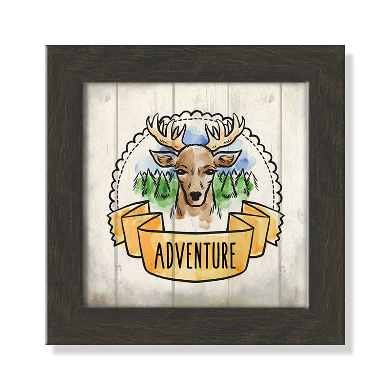 Adventure is out There 1, art encadré, H 8 po x l 8 po x P 0,6 po, Cadre plat à grain de bois noir