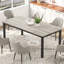 Table de salle à manger industrielle pour 6 personnes, table de salle à manger longue en bois avec design Tenon à mortaise, table de cuisine avec pieds en métal robustes-134372882-117814417-117814416