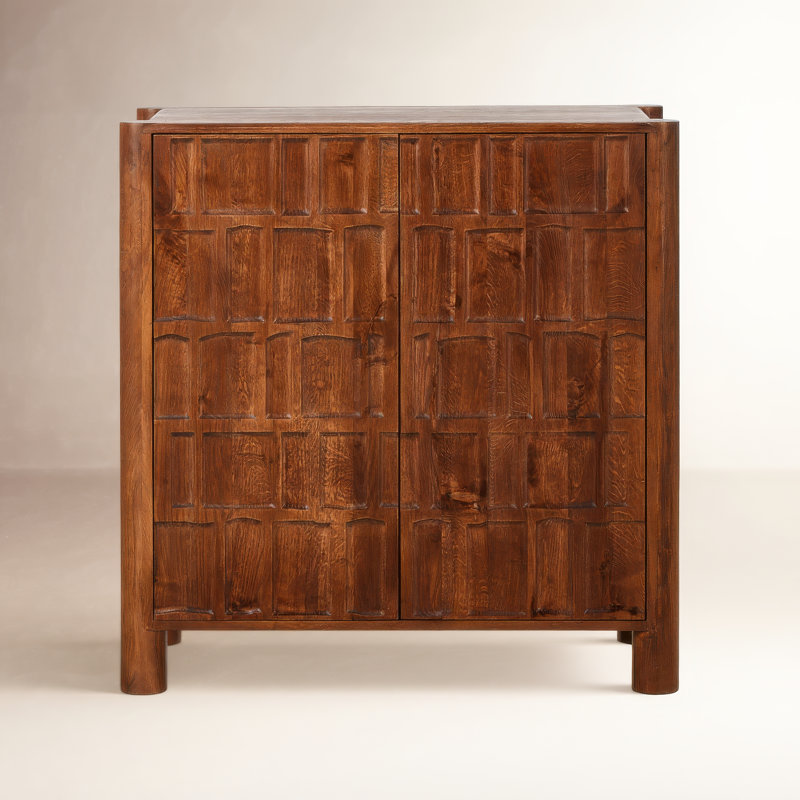 Ezri Bar Cabinet-Cocoa Oak, Brown