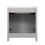 Meuble-lavabo gris avec lavabo en céramique - attrait moderne, structure en bois massif, évier d'armoire de rangement généreux de 30 po, finition et options spacieuses