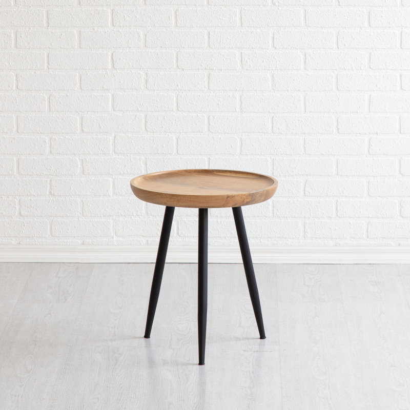 Table de bout avec plateau en bois massif 18 po Castiglia, Naturel