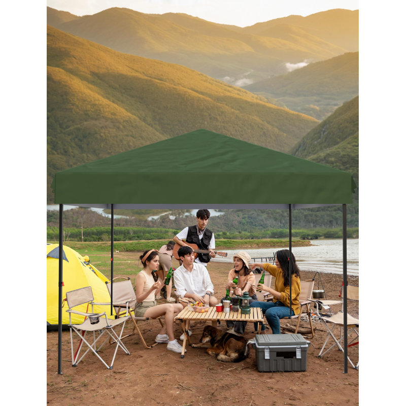 Feet Instant Pop-Up Canopy Tent, 1 Removable Sidewalls Rectangular, Green