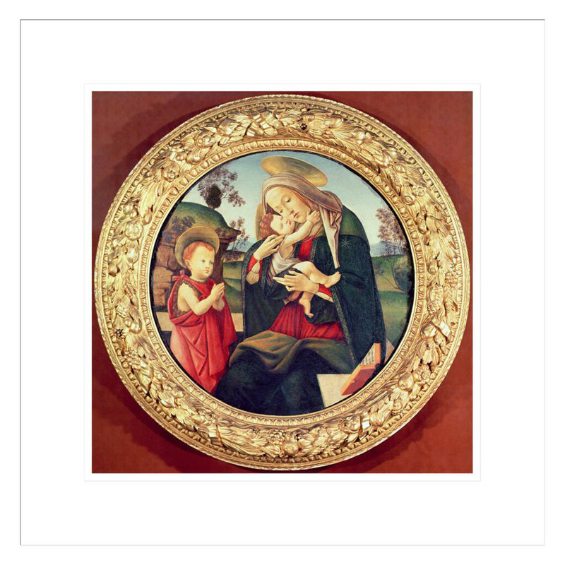 Vierge à l'enfant avec Jean-Jean par Sandro Botticelli - Impression giclée encadrée, H 17,78 po x l 17,75 po