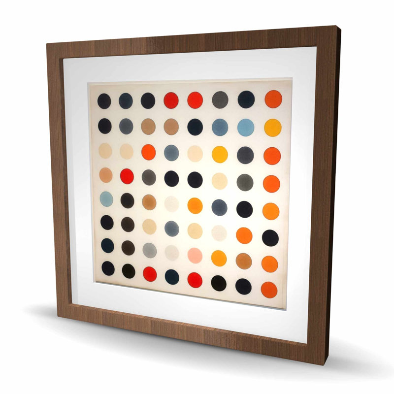 Éloignement des cercles - impression matte encadrée minimaliste, Brun, H 24 po x l 24 po