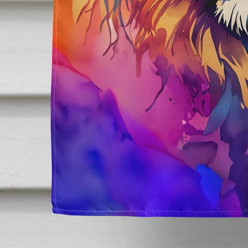 Drapeau de maison de lion hippie