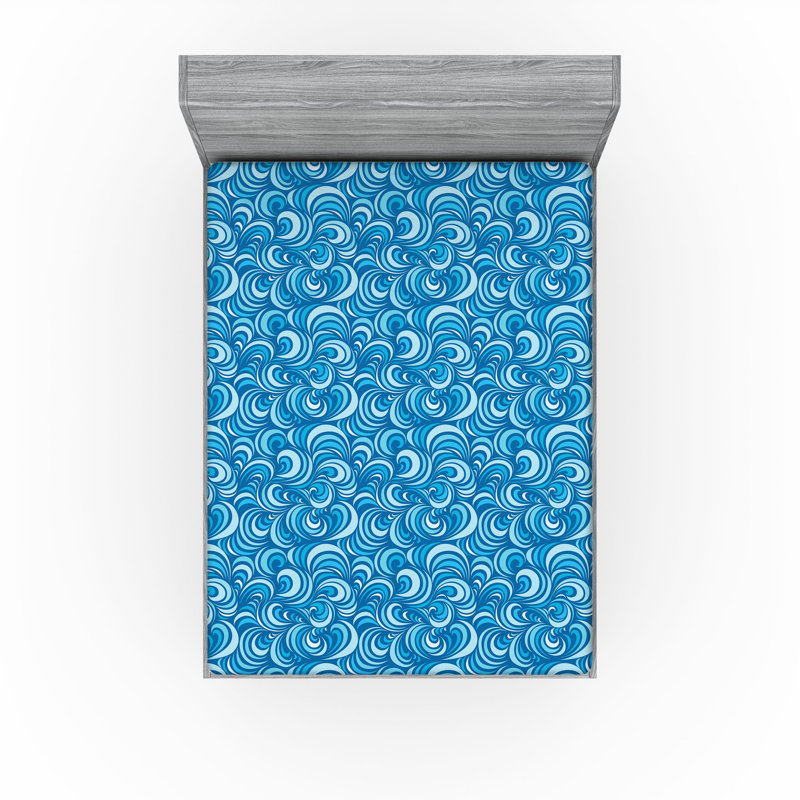 Drap-housse Ambesonne, paquet de 2, Drap-housse grand, Bleu / abstrait bleu pâle