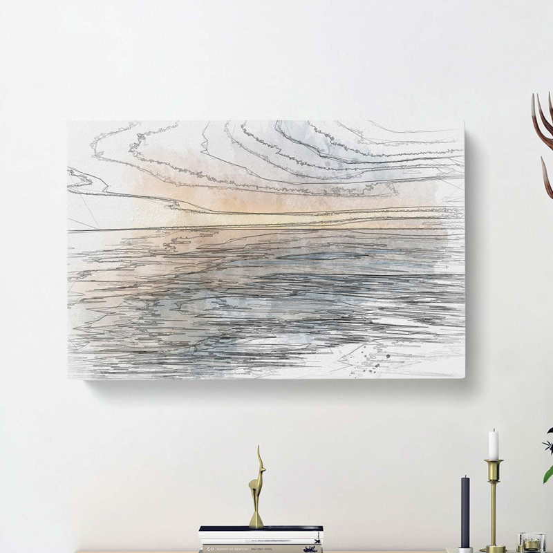 Tranquil Lake Michigan In Abstract - Wrapped Canvas Painting, 50cm H x 76cm W x 3cm D