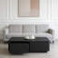 Table basse moderne noire avec tiroirs texturés et rangement caché - Table de salon minimaliste-1930941307