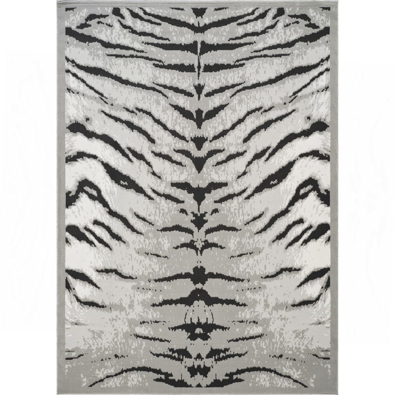 Gray Area Rug, Rectangle 5'3" x 7'