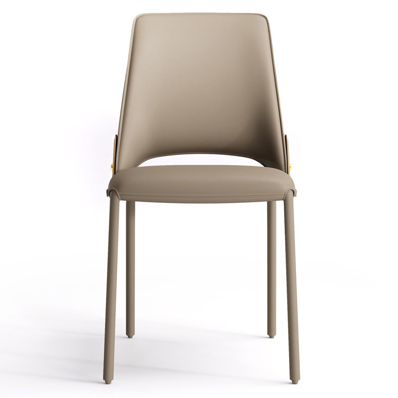 PU Leather Dining Chair Upholstered Side Chair With Padded Seat, Armless Vanity Chair With Metal Frame For Dining Living Room Vanity Office